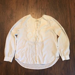 L’AGENCE White Button Down Silk Blouse Small